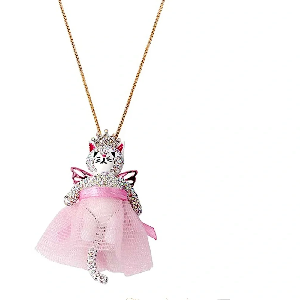 New BETSEY JOHNSON Cat Fairy Stud necklace - Picture 4 of 8